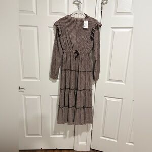 Kipp NWT Brown Polka Dot Dress